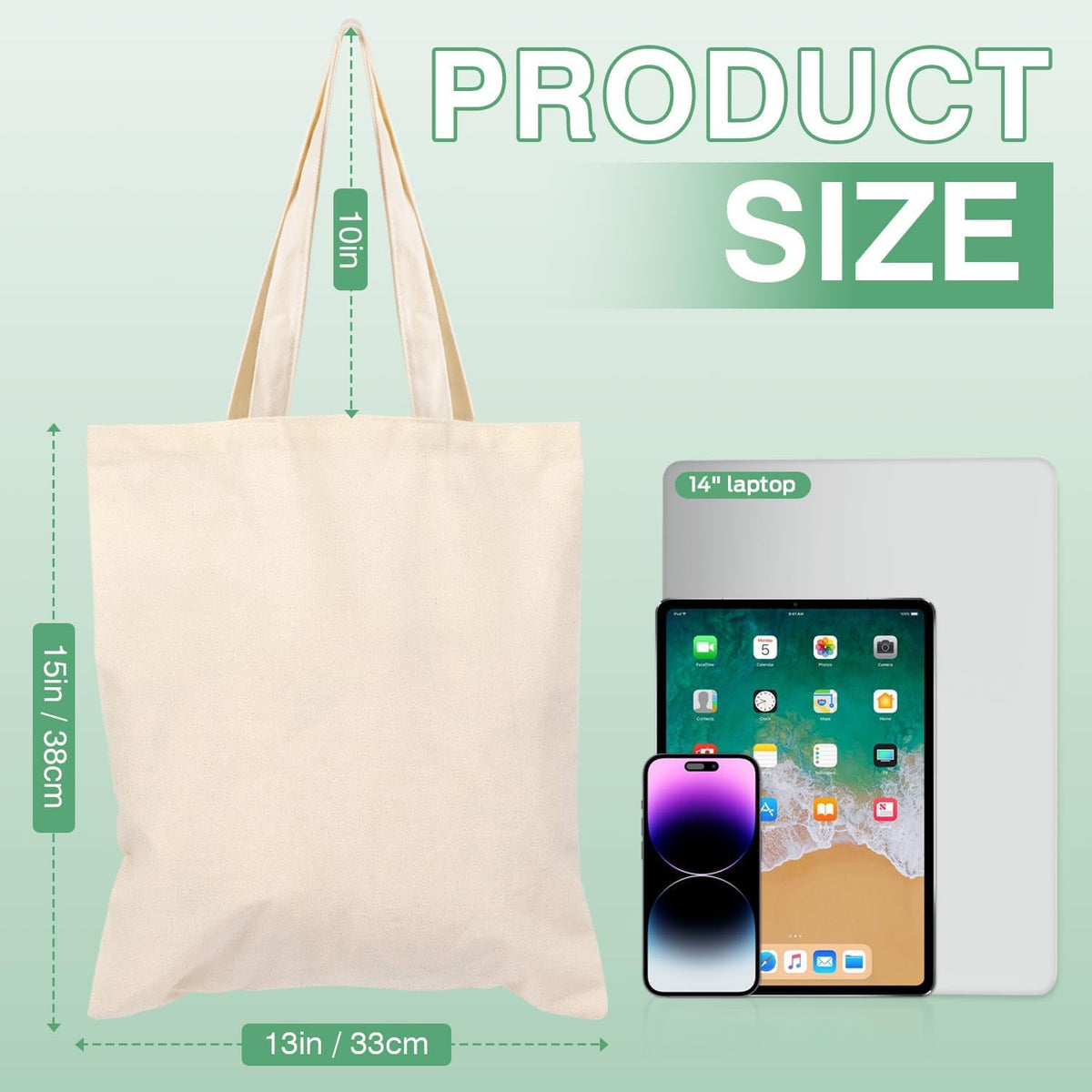 Lzerking 10oz canvas tote machine washable and durable for daily use.