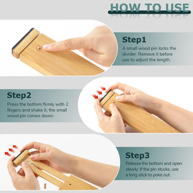 Lzerking bamboo divider close-up, smooth finish and sustainable material.