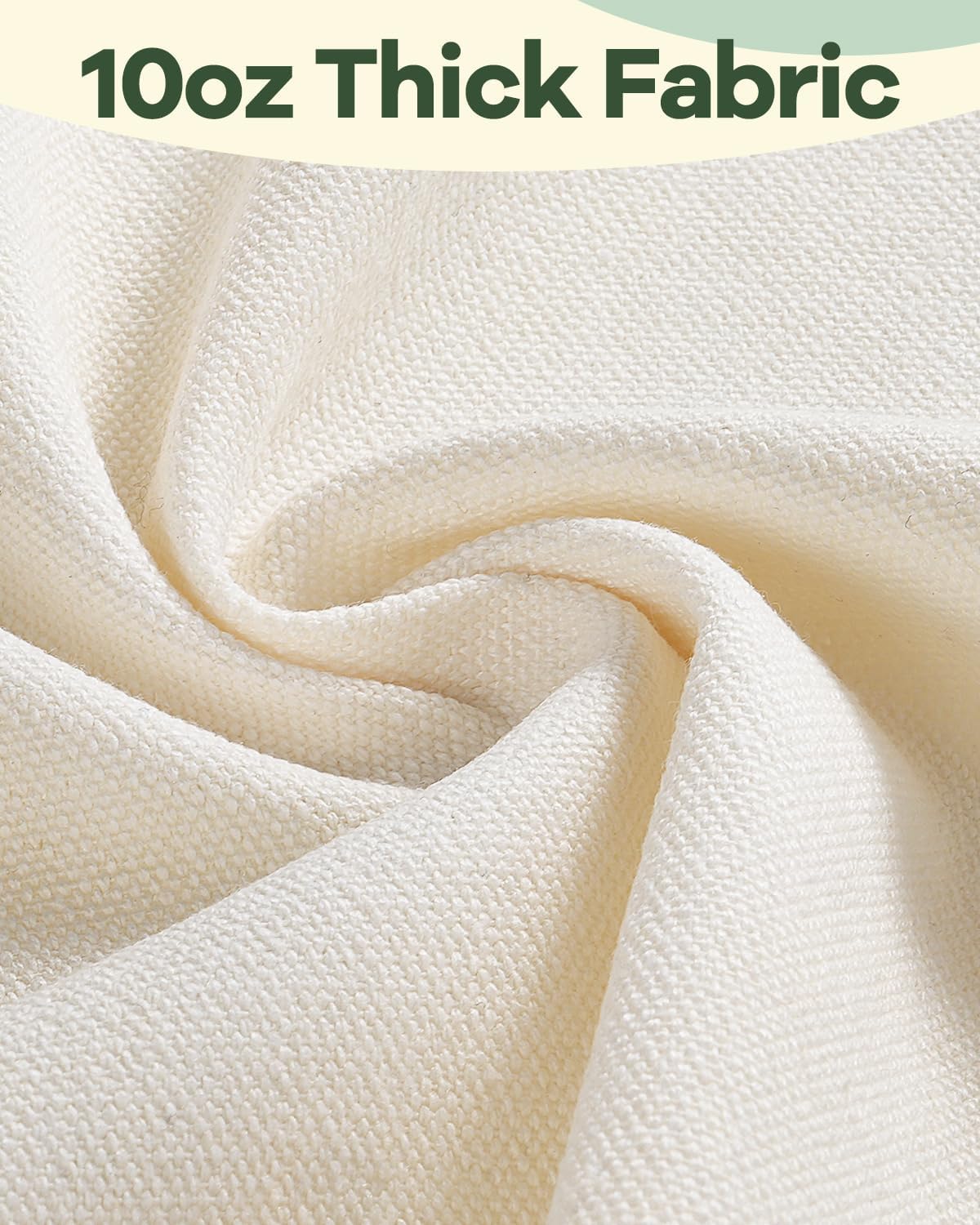 Lzerking tote fabric close-up shows 10oz poly-cotton blend for durable, washable use.