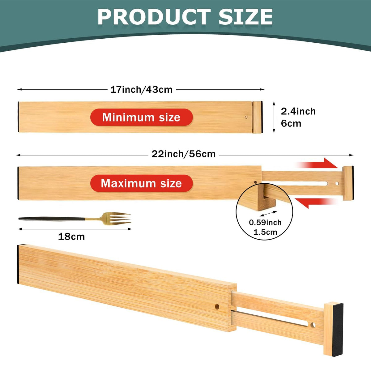 Lzerking expandable divider installation in a drawer for a custom fit.