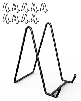 Lzerking plate stand 6-inch black keeps plates secure and stylish.
