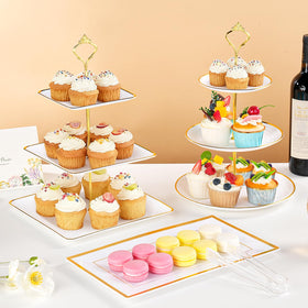 Lzerking round 3-tier cupcake stand elevates desserts for stylish celebrations.