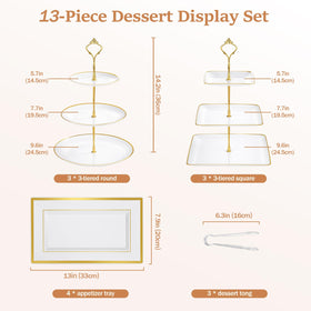 Lzerking square 3-tier stand showcases bite-sized treats with modern geometry.