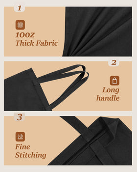 Lzerking tote handles 10 inch, comfortable carry for hand or shoulder.