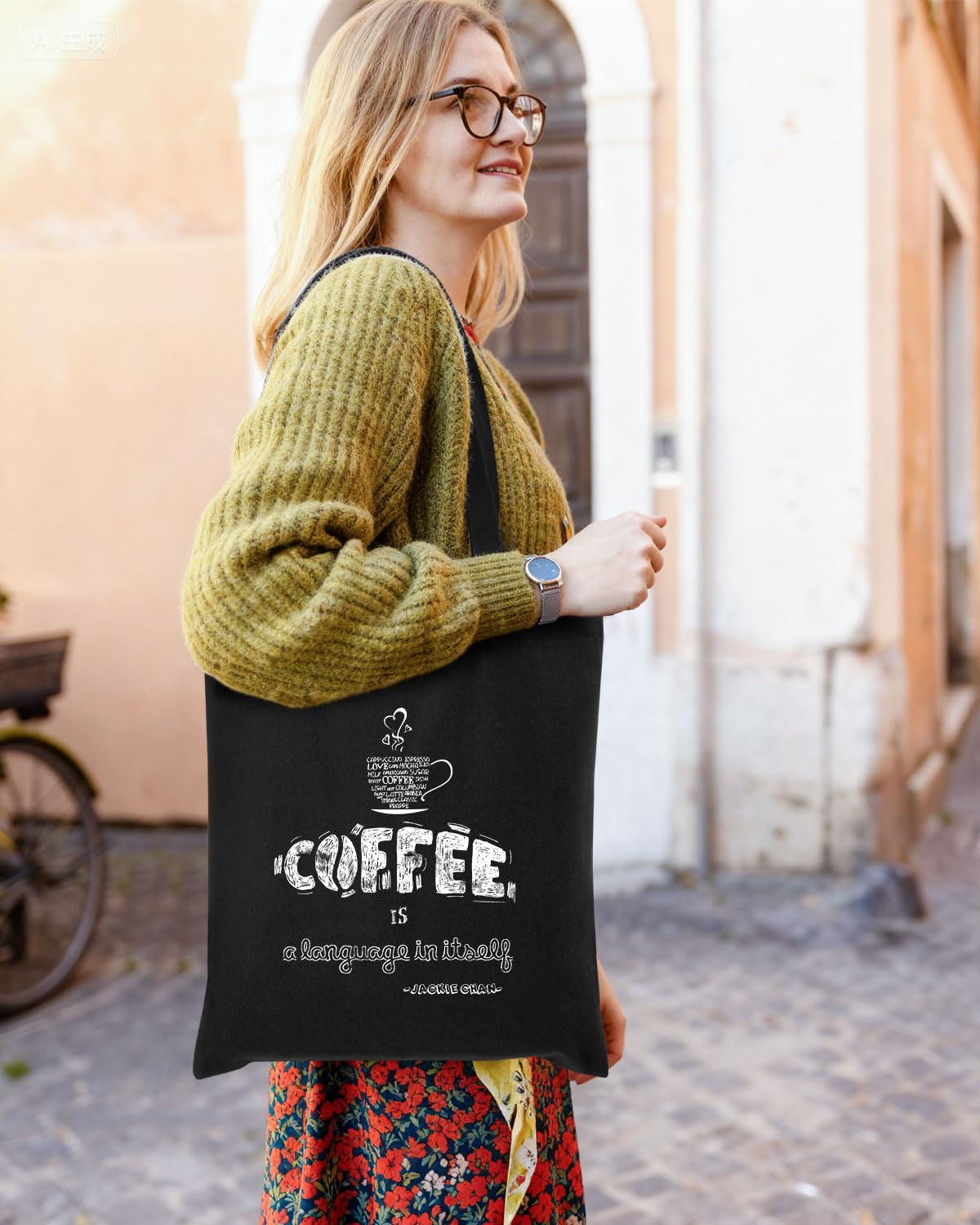 Lzerking tote at market, perfect for shopping and errands.