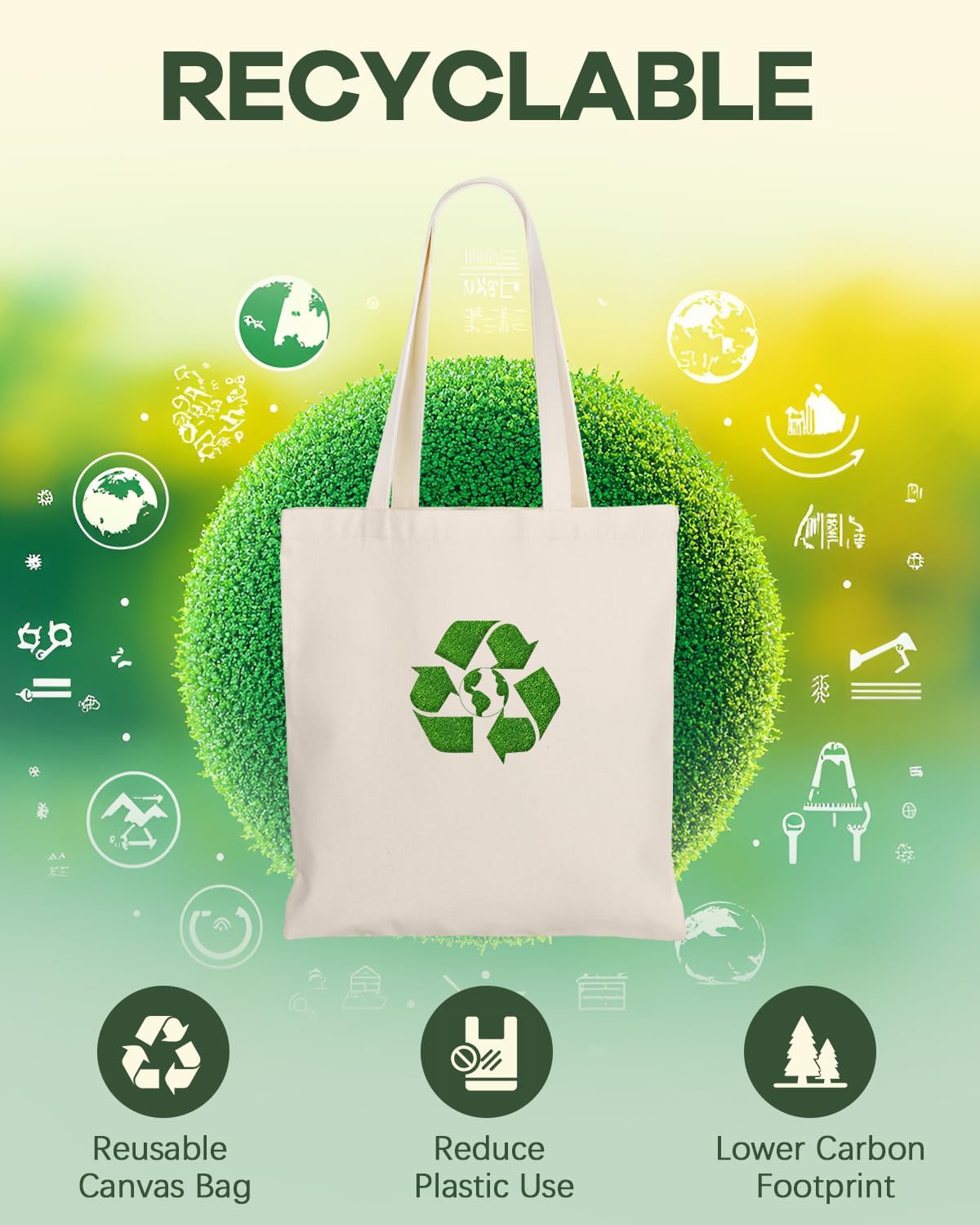 Lzerking tote shown in daily use with groceries and books.