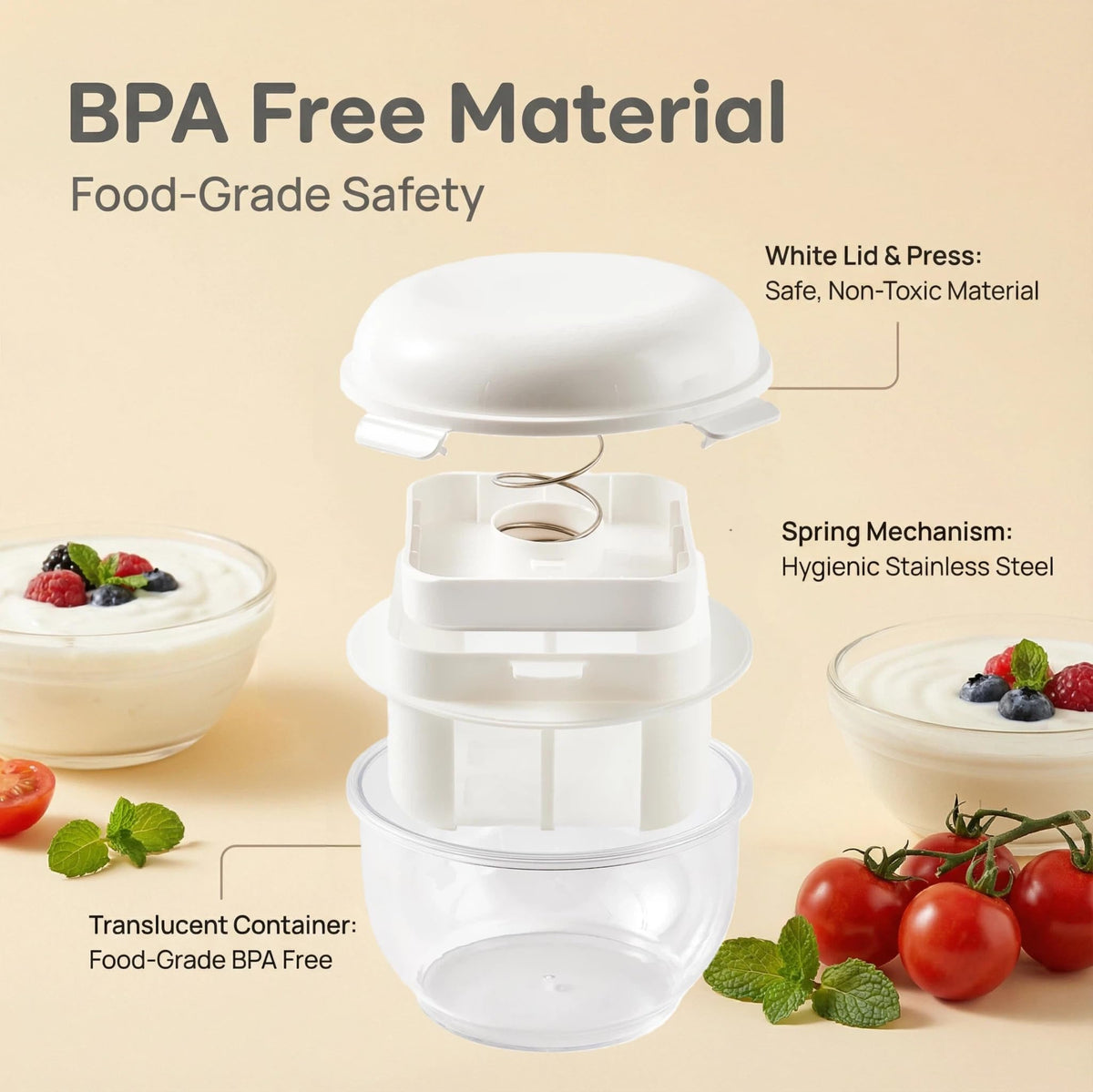 LZLOOK Large-capacity double-layer container holds more yogurt at once.