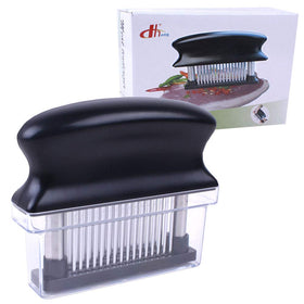 LZONSTK meat tenderizer with 48 needles ready to tenderize and enhance marinades.