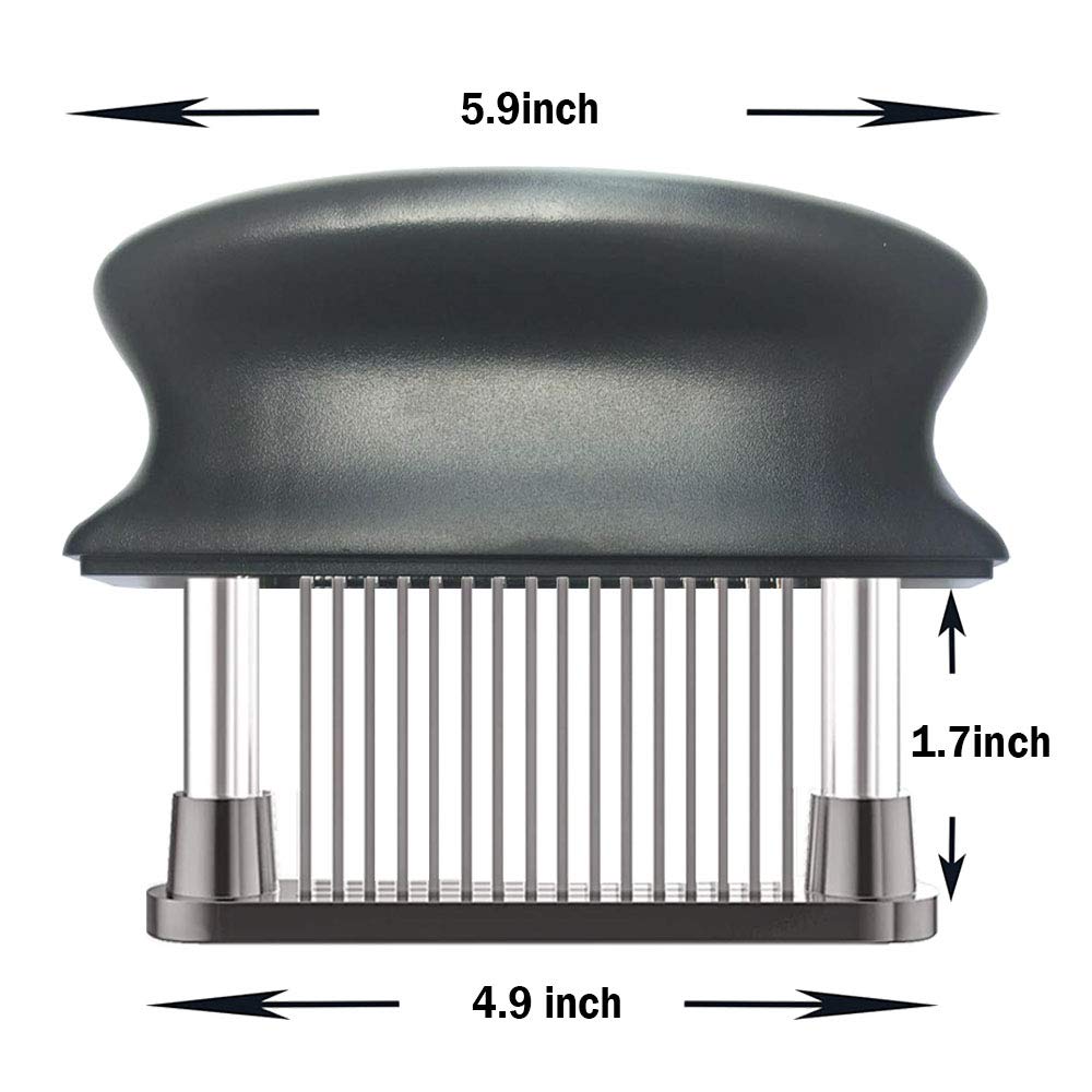 LZONSTK stainless steel blades, dual-edged for durable tenderizing across meats.
