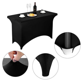 LZY Spandex table cover in 6ft size on a banquet table