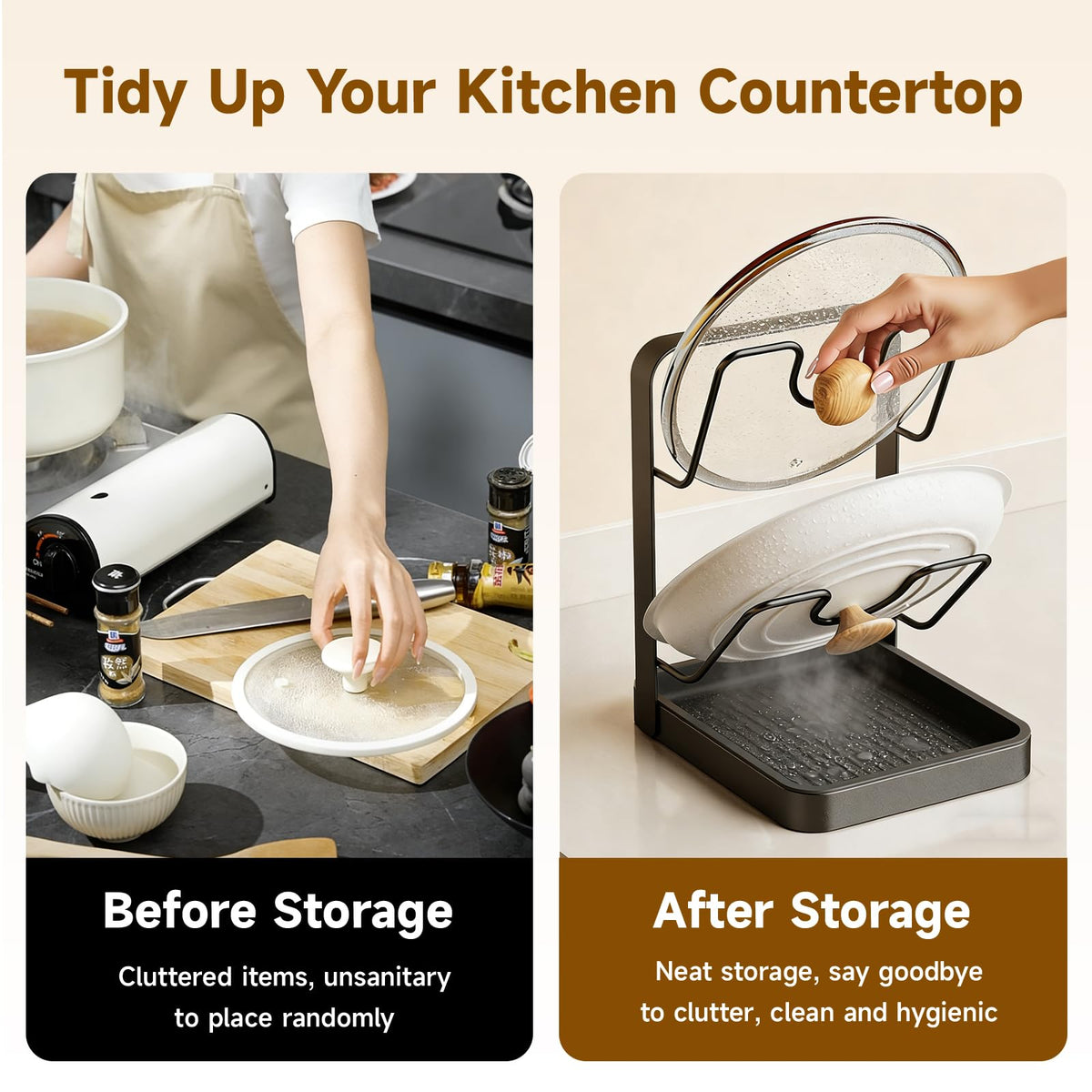 LzzzFZCF detachable drip tray catches condensation for cleaner counters.