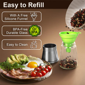 M JINGMEI refillable design suitable for sea salt and black pepper.