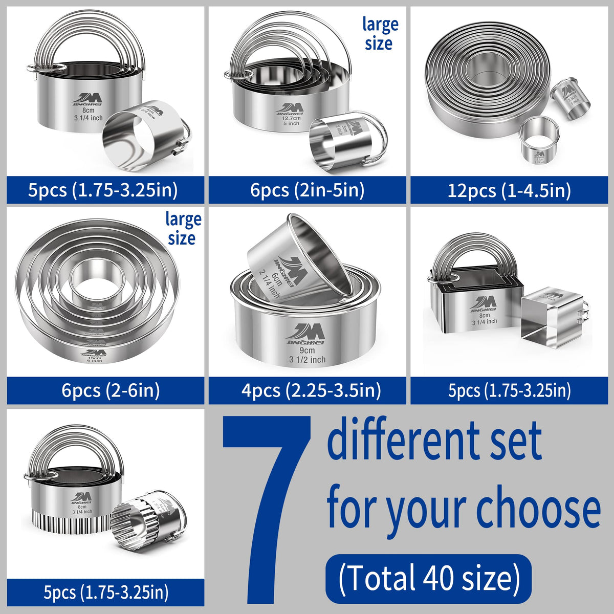M JINGMEI round cutter with engraved diameters for easy size identification.