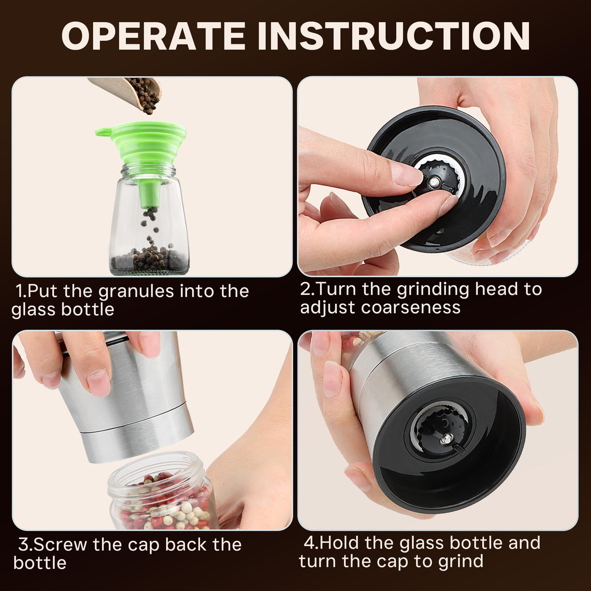 M JINGMEI included silicone funnel for mess-free refills.