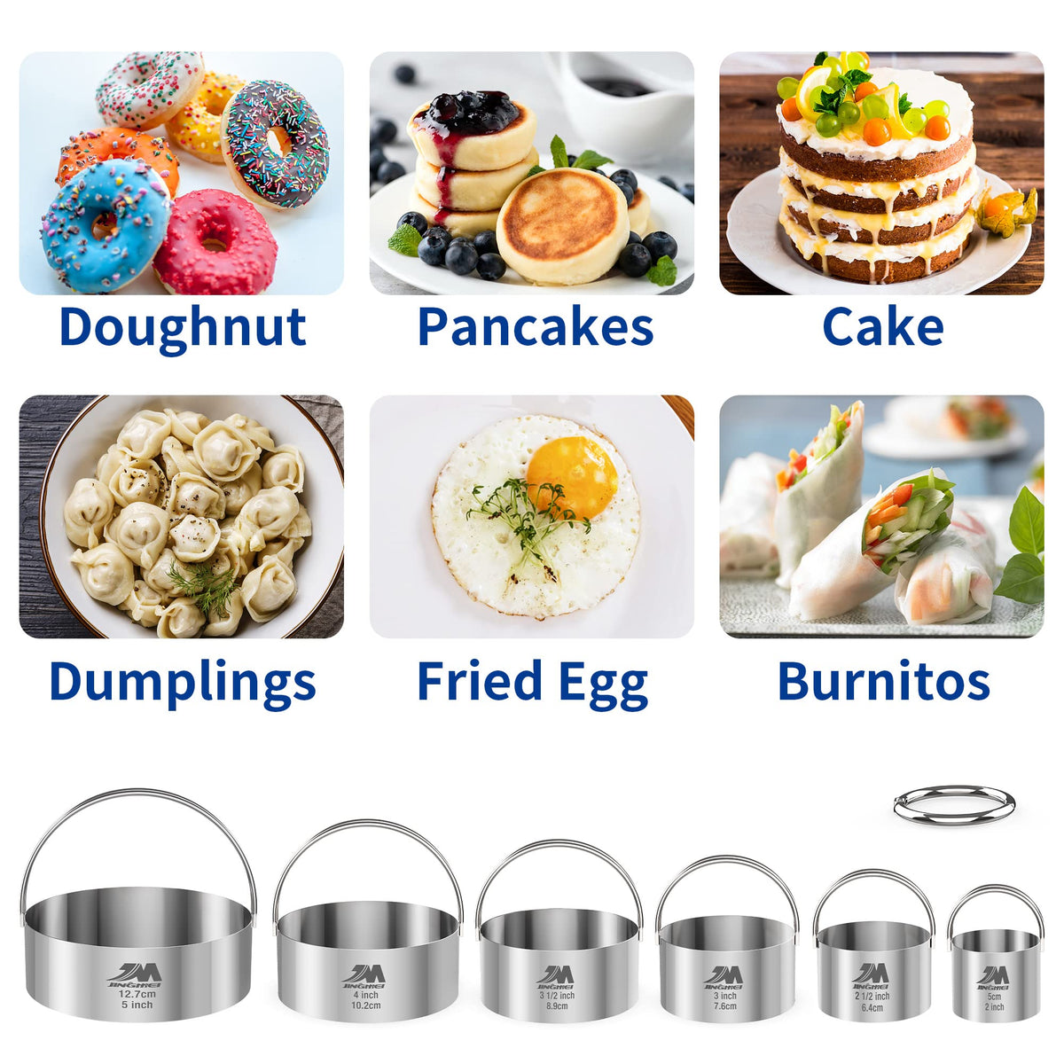 M JINGMEI versatile circle cutters for cookies, donuts, tarts.
