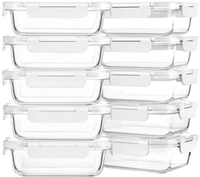 M MCIRCO 22oz glass meal prep container with lid for organized meals.