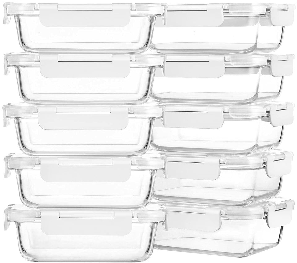 M MCIRCO 22oz glass meal prep container with lid for organized meals.