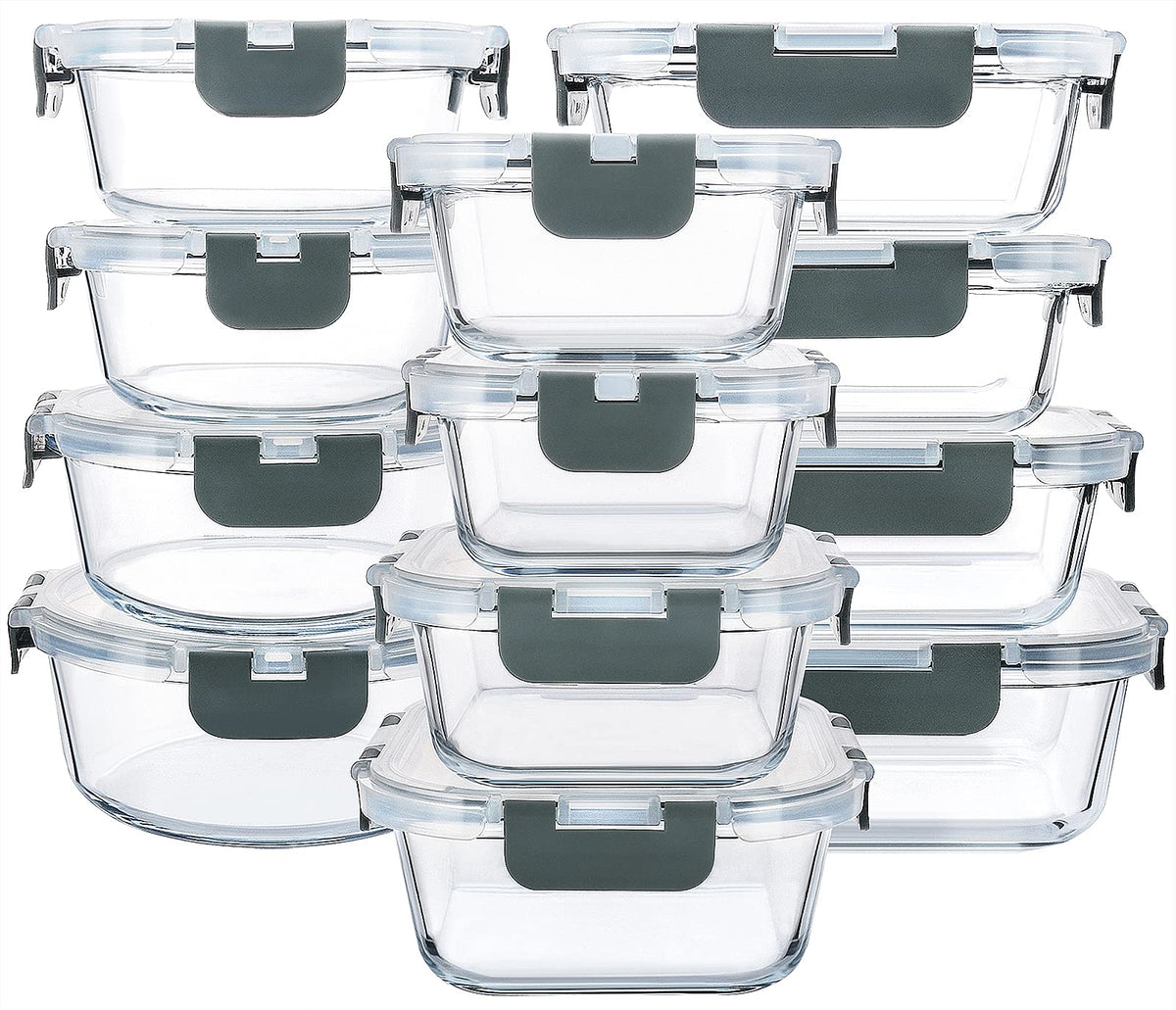 M MCIRCO 24-piece glass storage set keeps leftovers fresh and organized