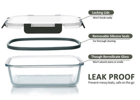 M MCIRCO 36oz large glass container with lids for versatile storage.