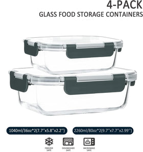 M MCIRCO 80oz borosilicate glass container, oven-safe and durable.