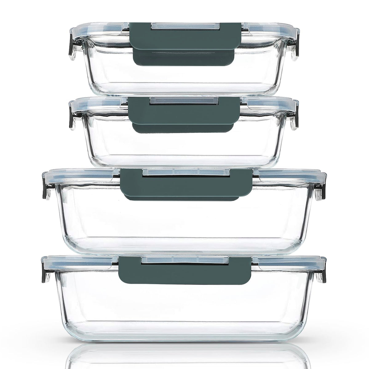 M MCIRCO 80oz extra-large glass container with lids for organized meal prep.