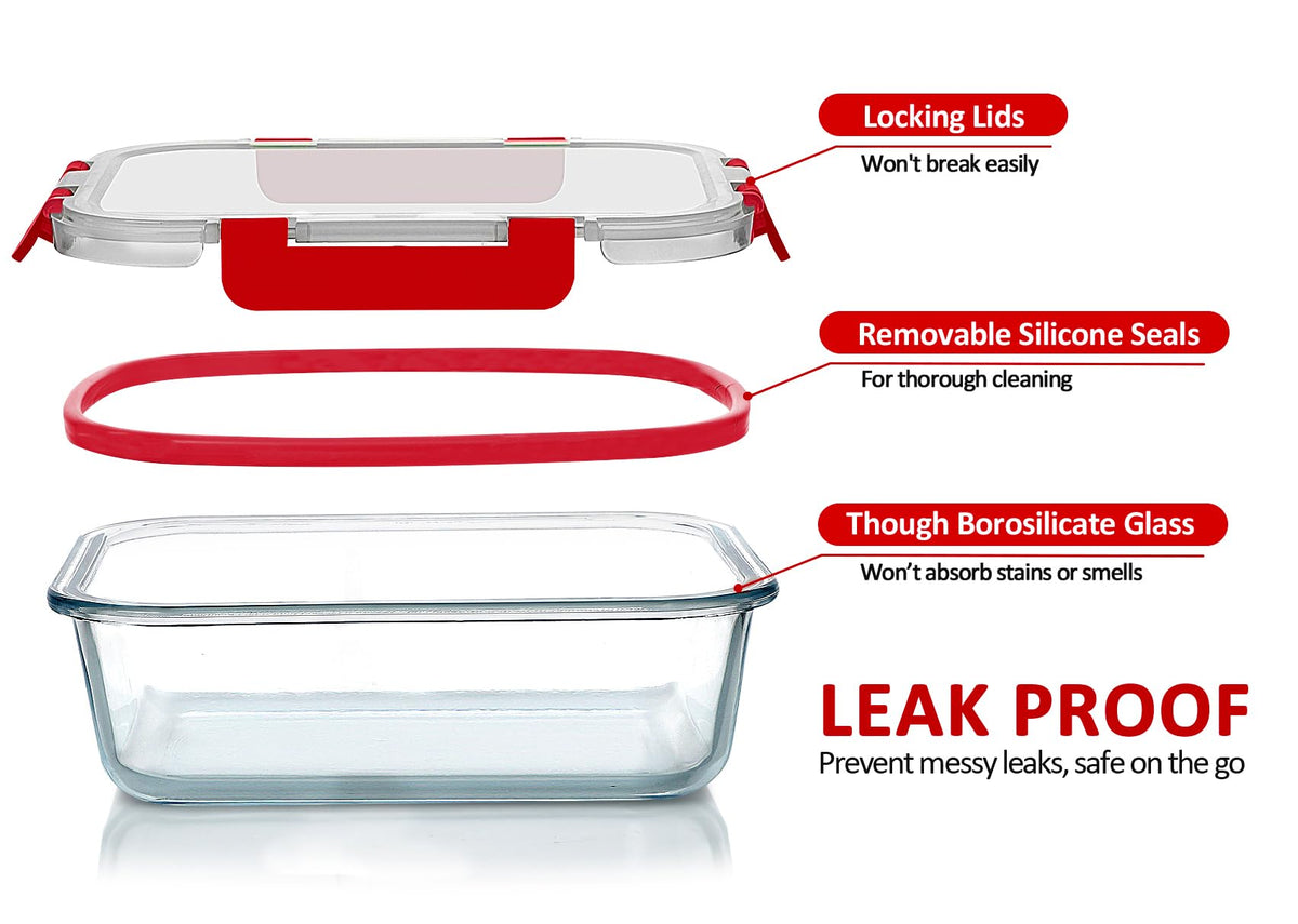 M MCIRCO airtight silicone-sealed lids maintain freshness and prevent spills.