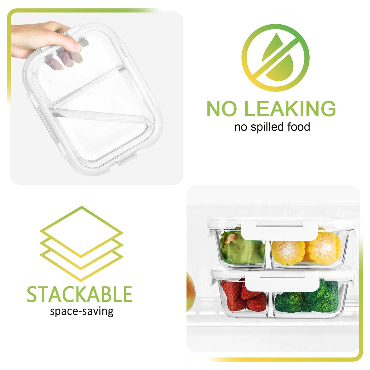 MCIRCO borosilicate glass keeps food fresh from fridge to table.