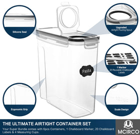 MCIRCO cereal containers clear body; transparent design for quick checks