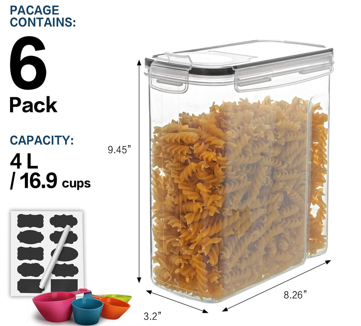 MCIRCO cereal containers lid closeup; airtight seal for freshness