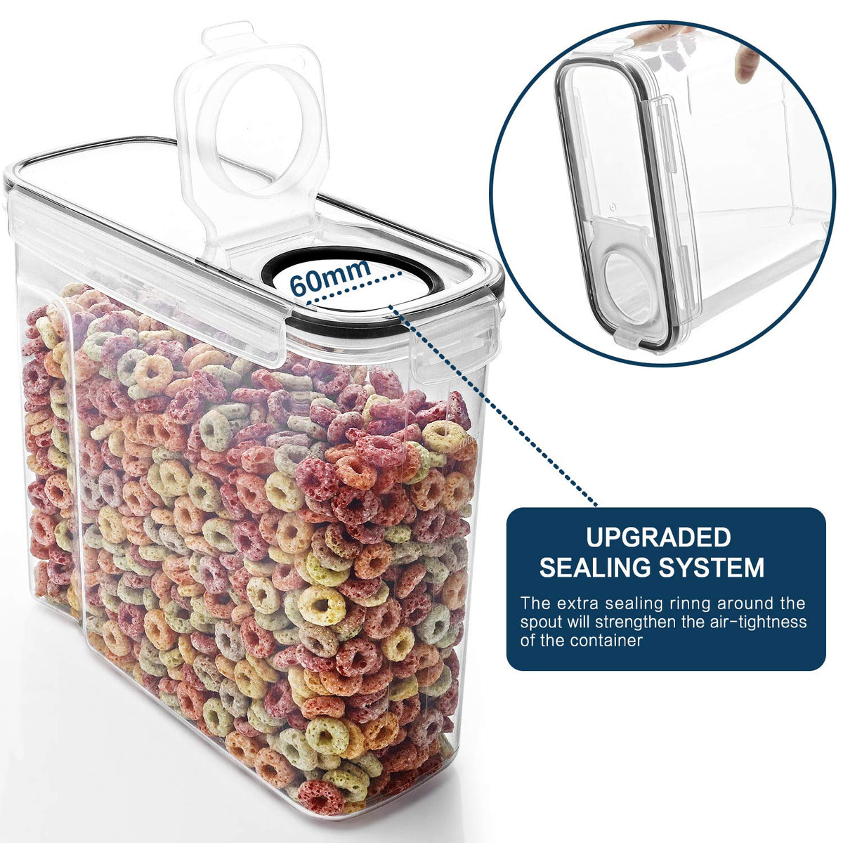 MCIRCO cereal containers measuring cups; built-in tools simplify portioning