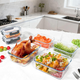 M MCIRCO freezer-safe glass container ready for frozen storage