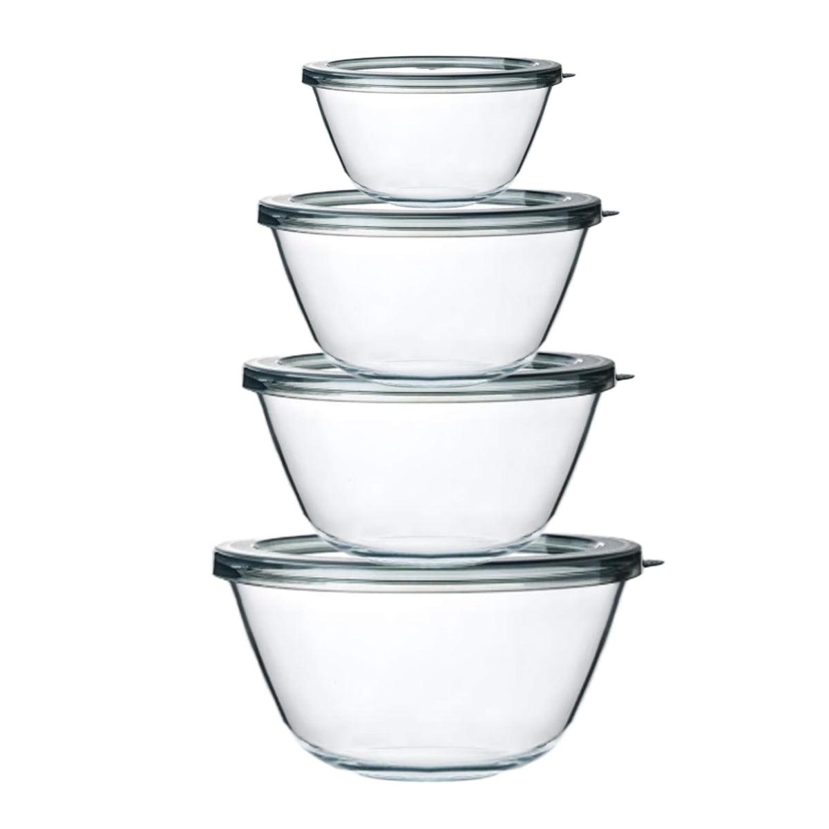 M MCIRCO 0.8qt glass mixing bowl with lid off for quick prep and mixing