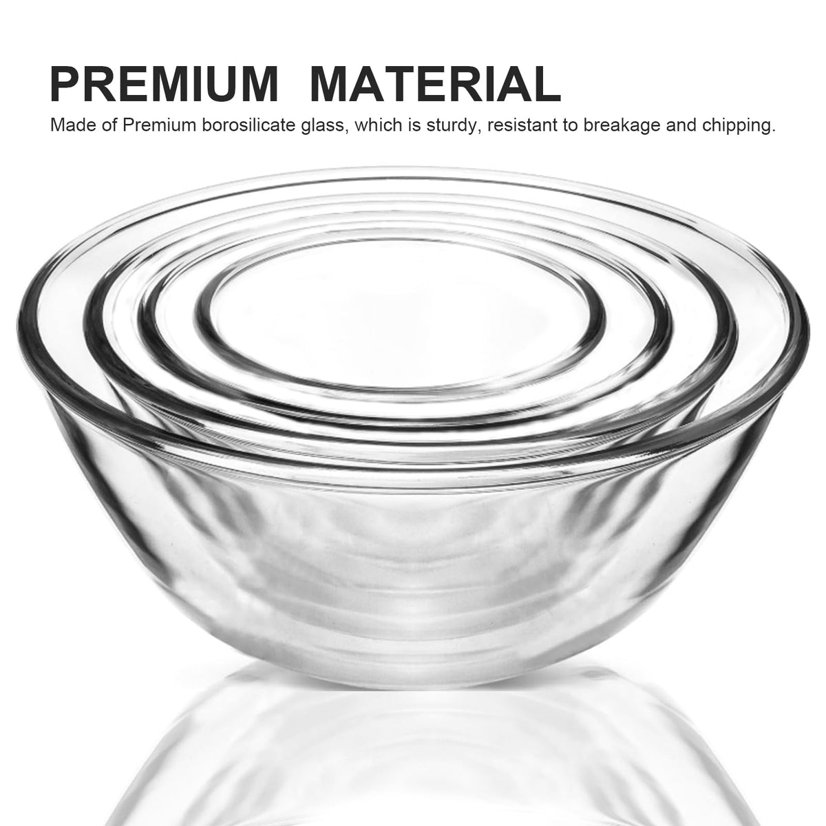 M MCIRCO 2.9qt glass bowl with lid keeps leftovers fresh