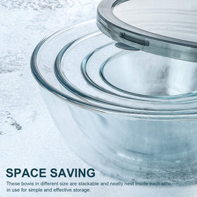 M MCIRCO 4.8qt glass bowl with lid ideal for large batches