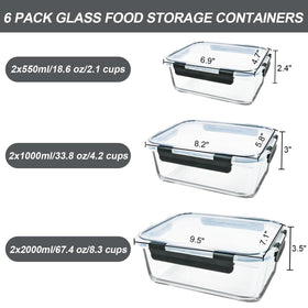M MCIRCO large 1000 ml glass container ideal for leftovers