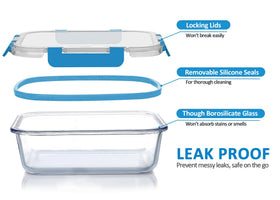 M MCIRCO microwave- and oven-safe glass containers for quick reheating.
