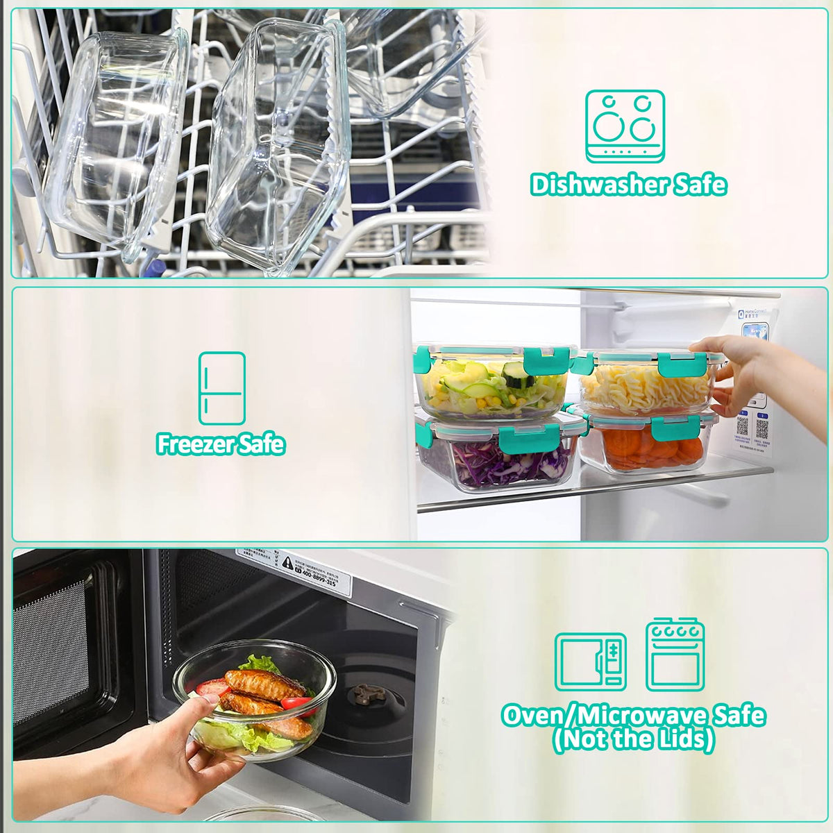 M MCIRCO stackable design saves fridge and cabinet space.