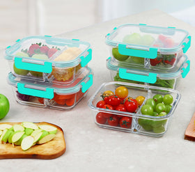 M MCIRCO stackable glass containers save fridge and cabinet space