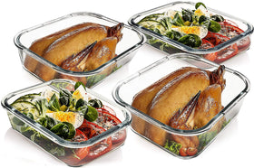 M MCIRCO stackable glass containers save space in fridge and cabinet.