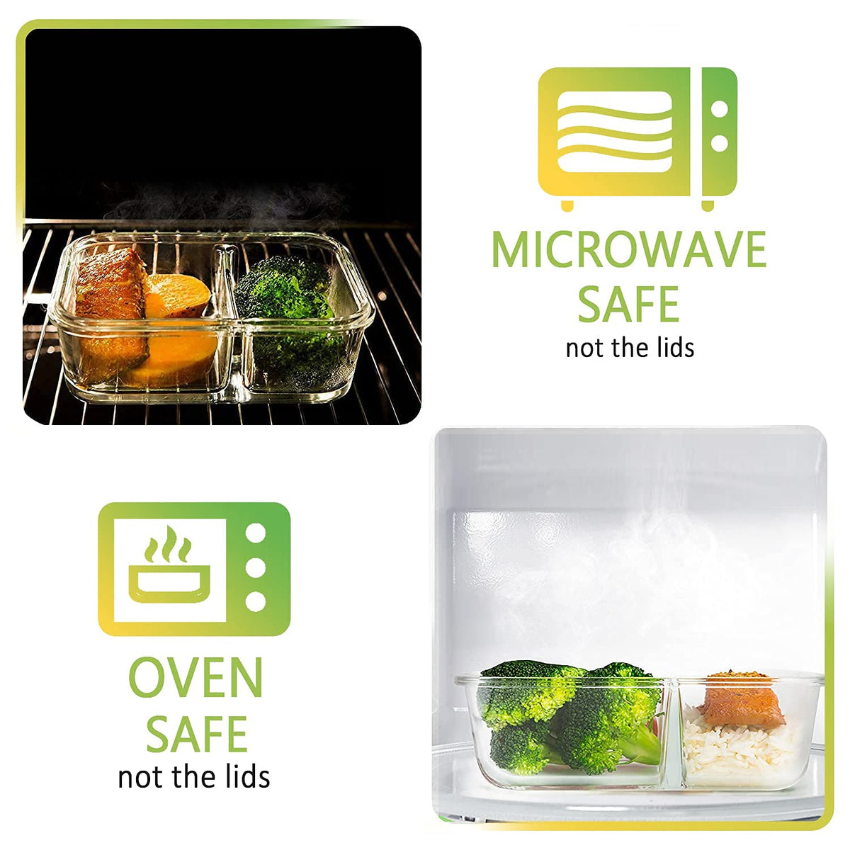 MCIRCO upgraded snap-lock lids showing airtight leak-proof design.