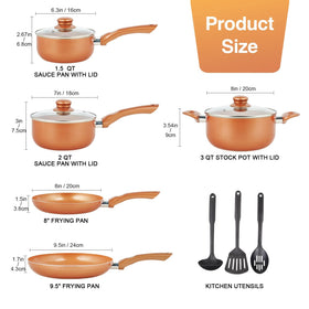 M MELENTA ceramic nonstick coating interior promotes easy release and quick cleanup.
