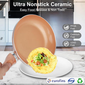 M MELENTA ergonomic heat-resistant handles provide safe, comfortable grip during cooking.