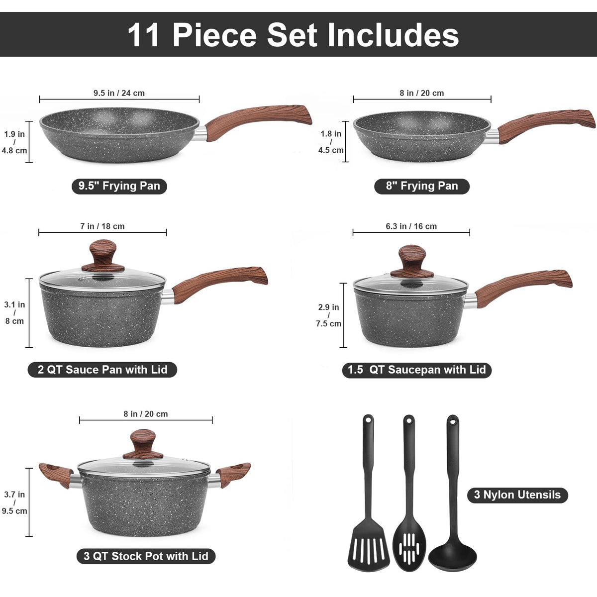 M MELENTA 8-inch nonstick fry pan ready for quick sear