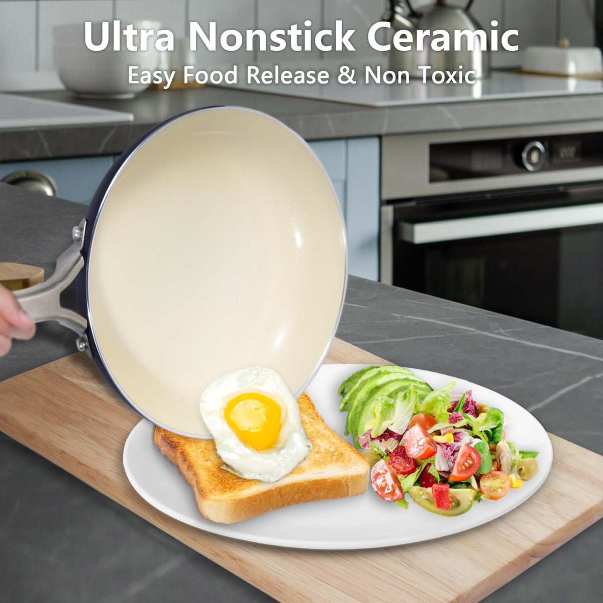 M MELENTA induction-friendly base works on all stoves for versatile meal prep.