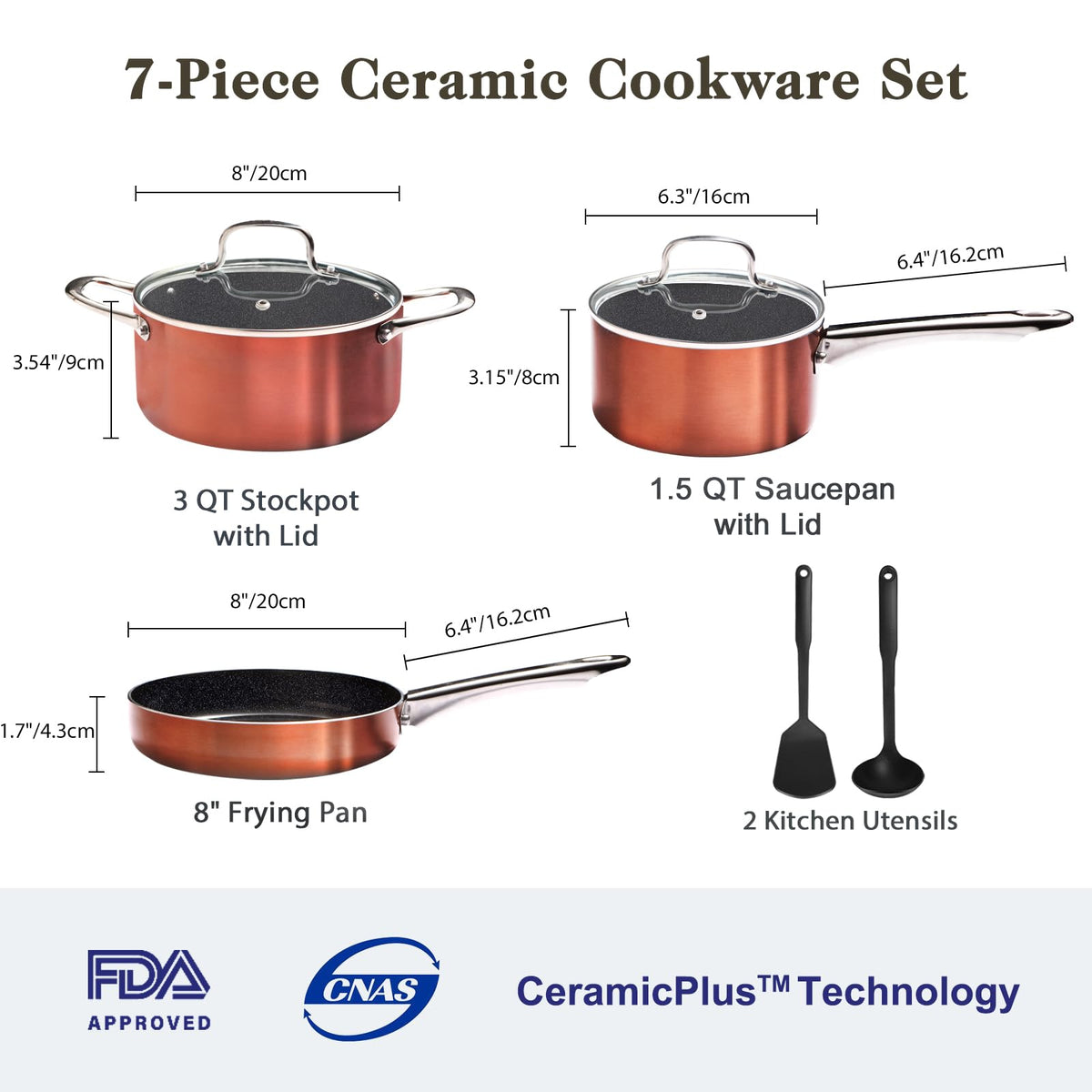 M MELENTA nonstick ceramic coating for easy release and quick cleanup.