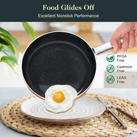 M MELENTA oven-safe pots and pans withstand up to 550°F for baking.