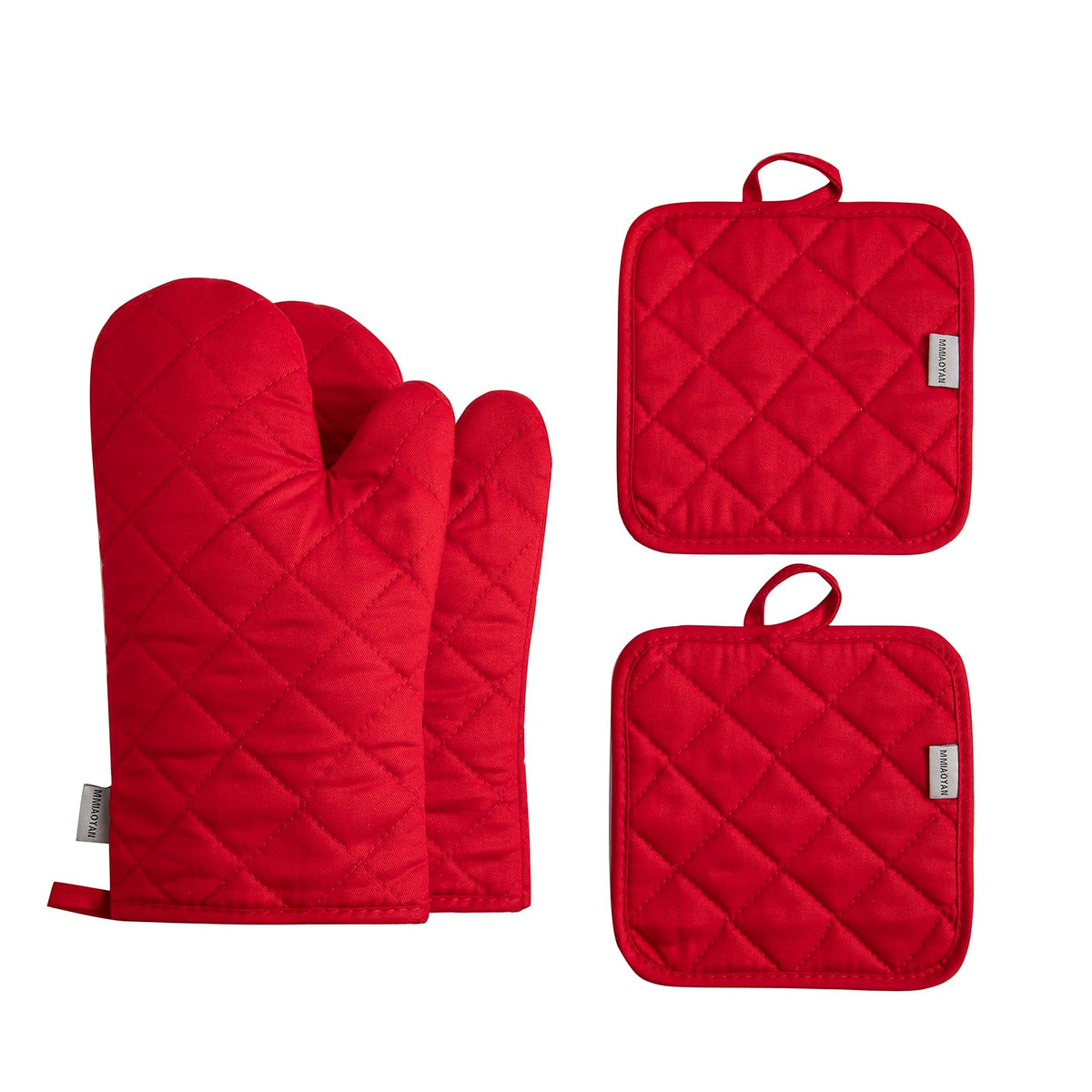 M MIAOYAN oven mitts with heat-resistant design for safe high-heat cooking.