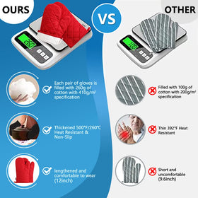 M MIAOYAN oven mitts with non-slip texture for secure handling.