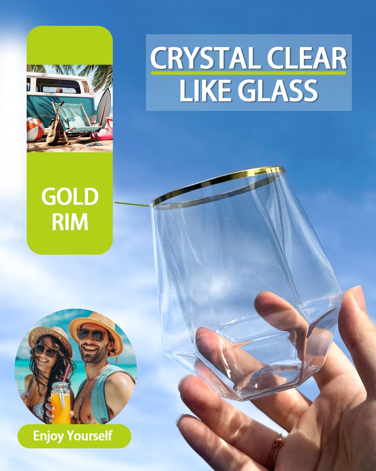 Maaacute stemless design for secure grip during cocktails and wines