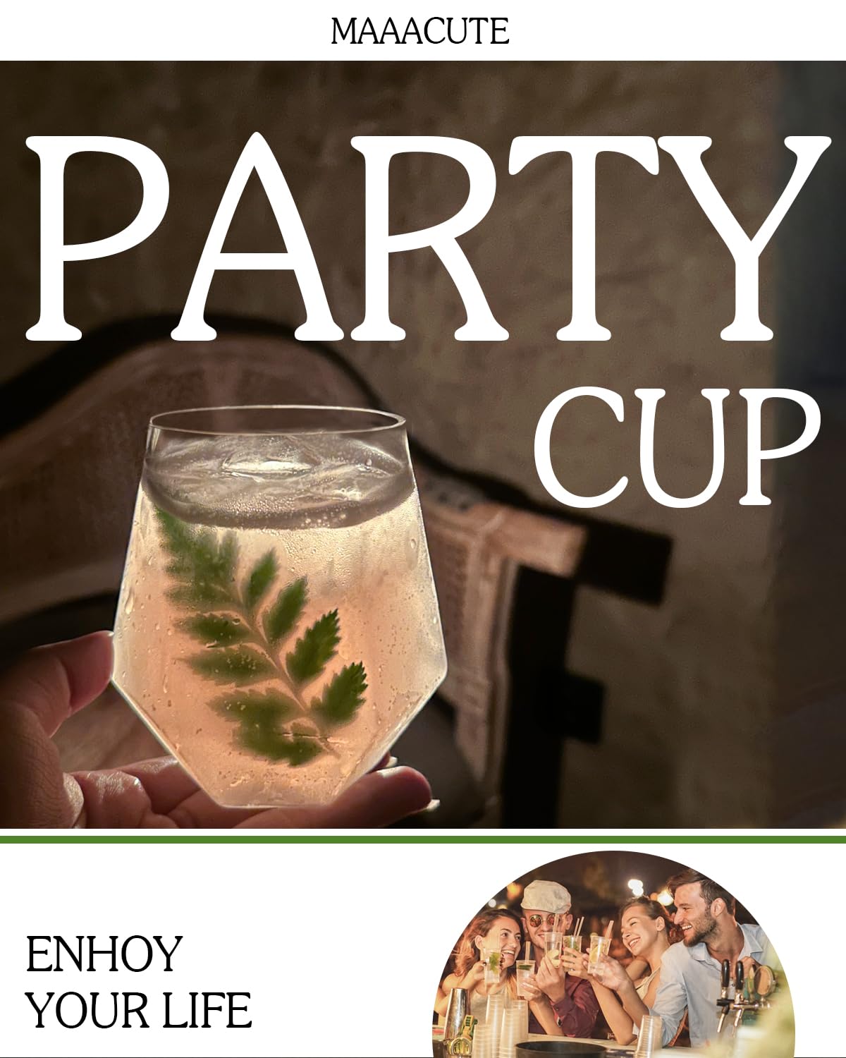 Maaacute plastic wine glass set, perfect for cocktails and parties, shatterproof for worry-free entertaining.